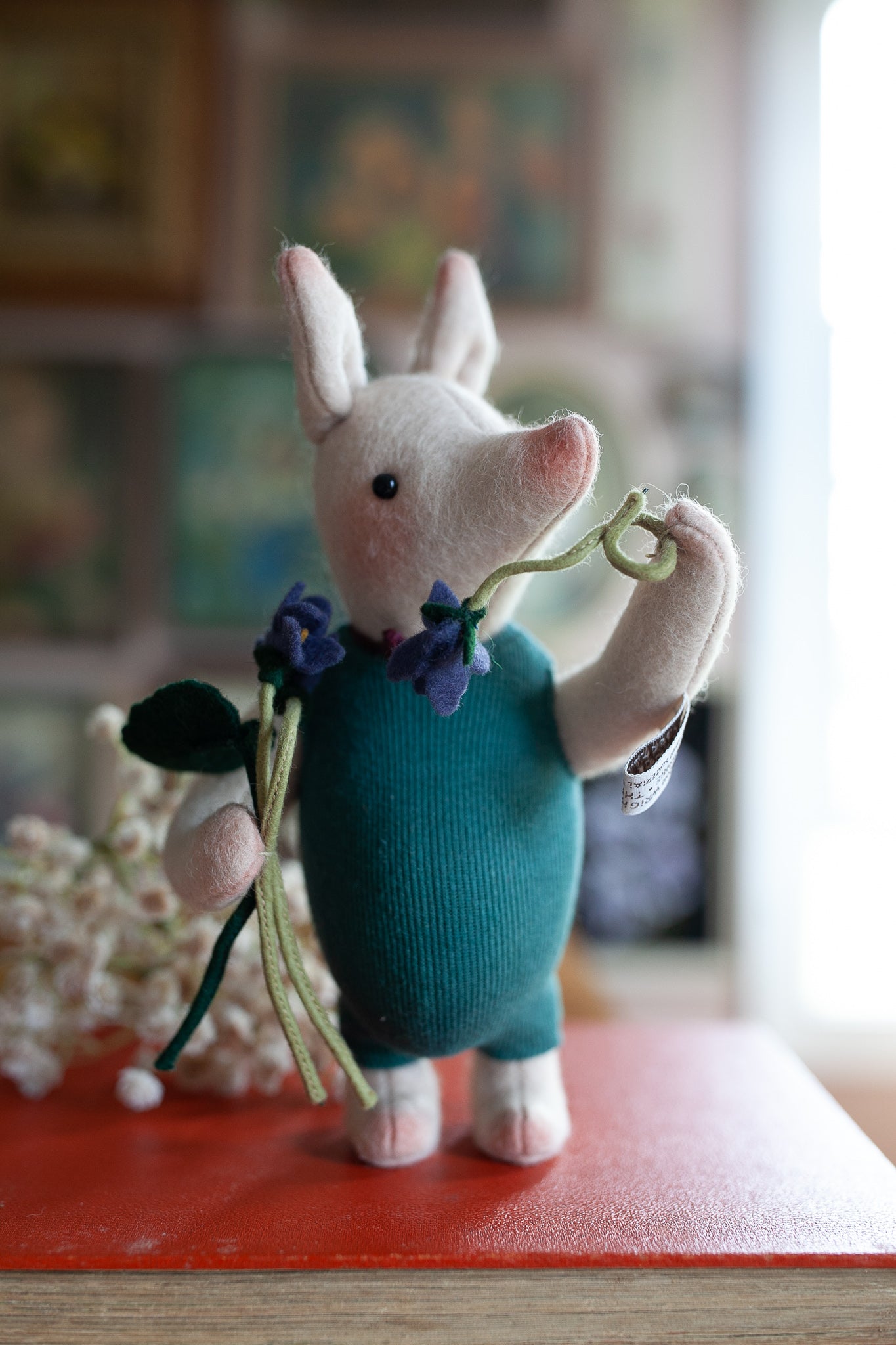 Piglet with Violets by R. John Wright - Vintage Piglet - Winnie the Pooh