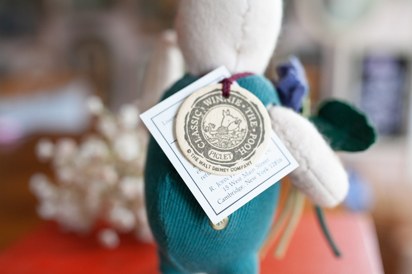 Piglet with Violets by R. John Wright - Vintage Piglet - Winnie the Pooh