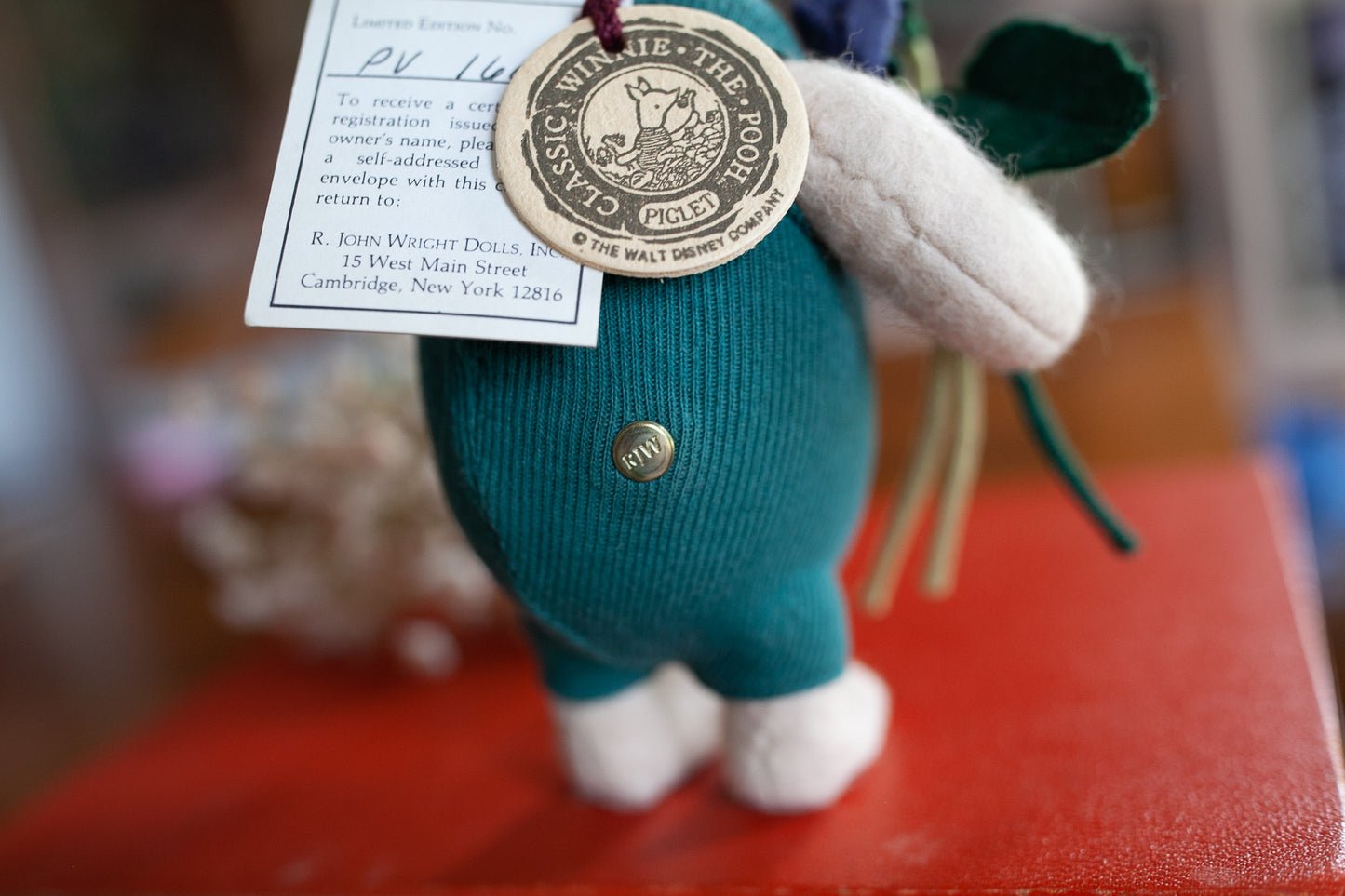 Piglet with Violets by R. John Wright - Vintage Piglet - Winnie the Pooh