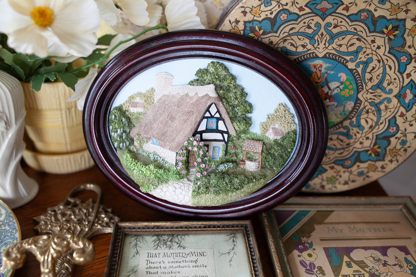 Vintage House Artwork- English Cottage- Worcester- Lakeland Studios