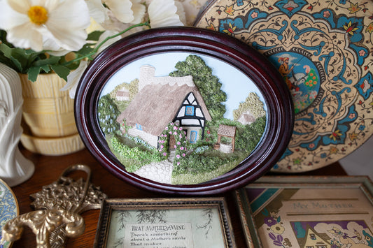 Vintage House Artwork- English Cottage- Worcester- Lakeland Studios