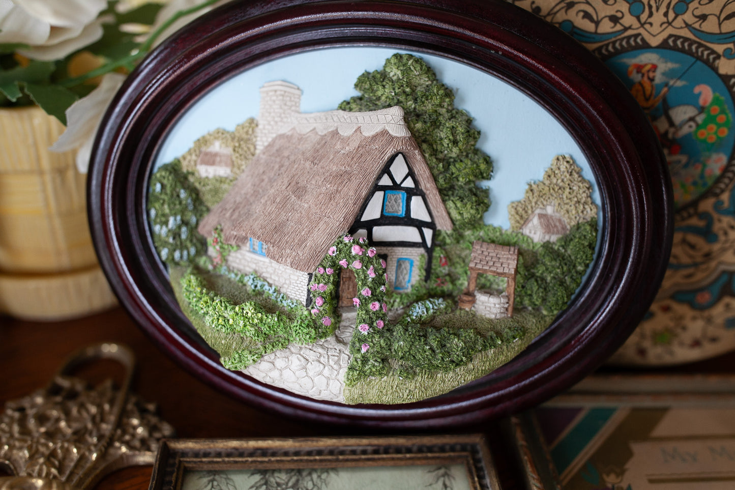 Vintage House Artwork- English Cottage- Worcester- Lakeland Studios