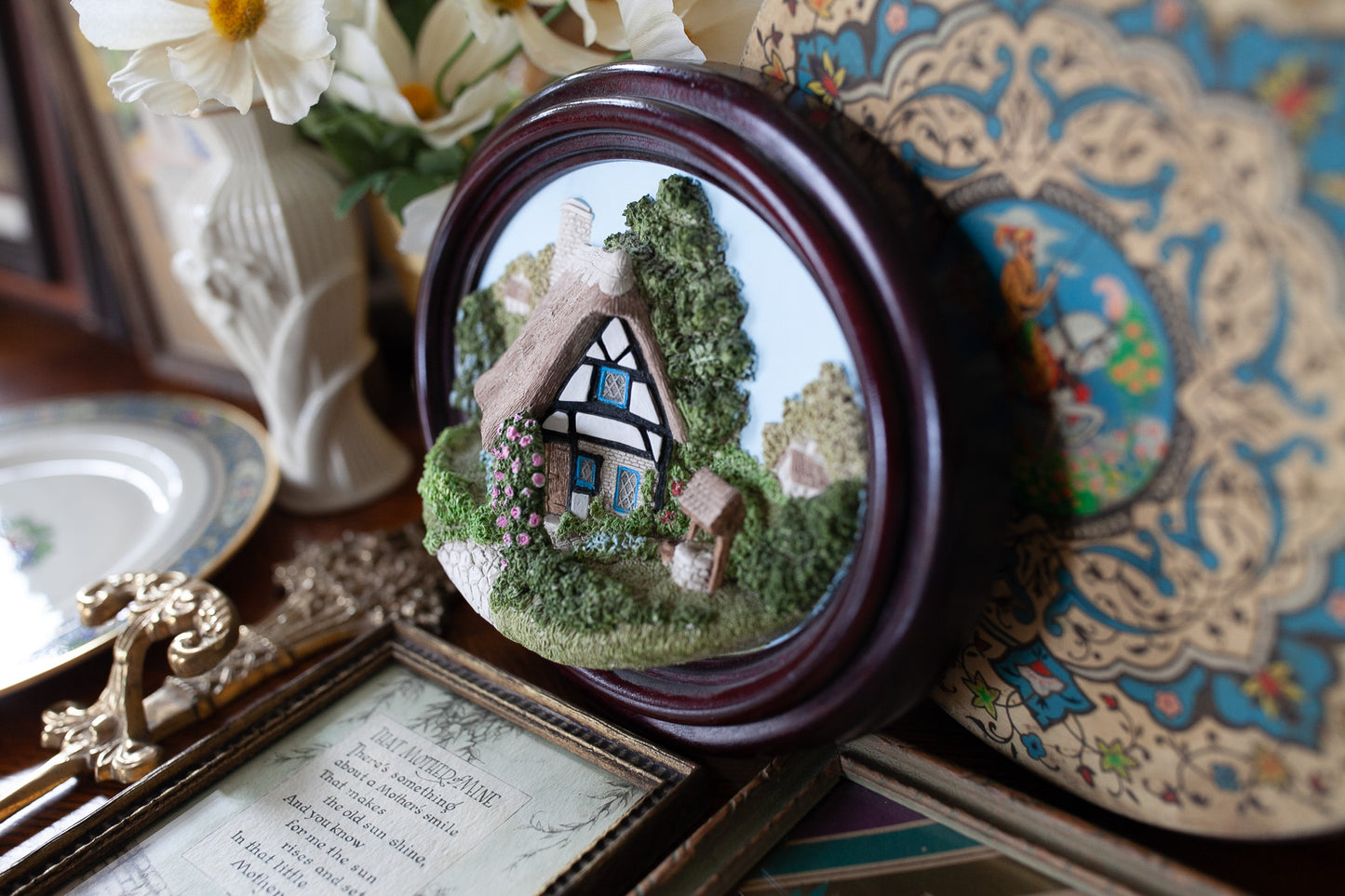 Vintage House Artwork- English Cottage- Worcester- Lakeland Studios