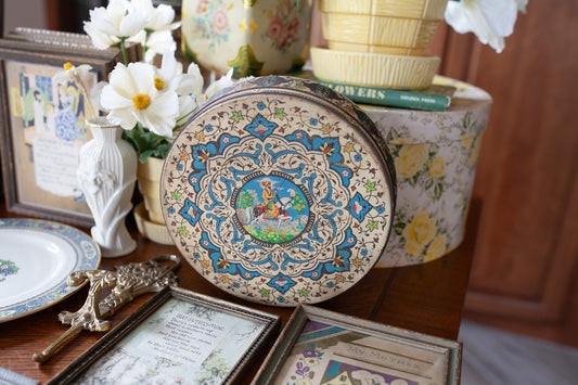 Vintage Tin- Biscuit Tin -Liverpool -Patterned Tin