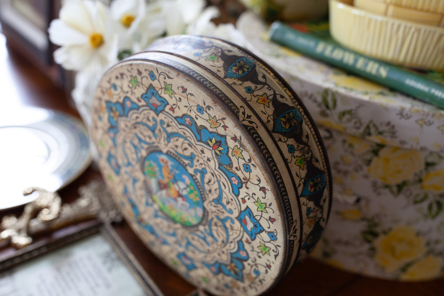 Vintage Tin- Biscuit Tin -Liverpool -Patterned Tin