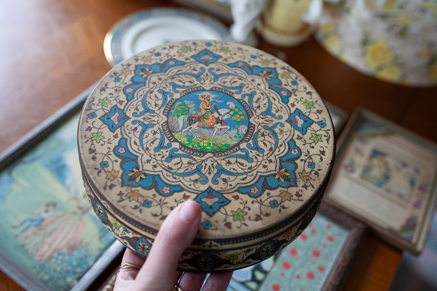 Vintage Tin- Biscuit Tin -Liverpool -Patterned Tin