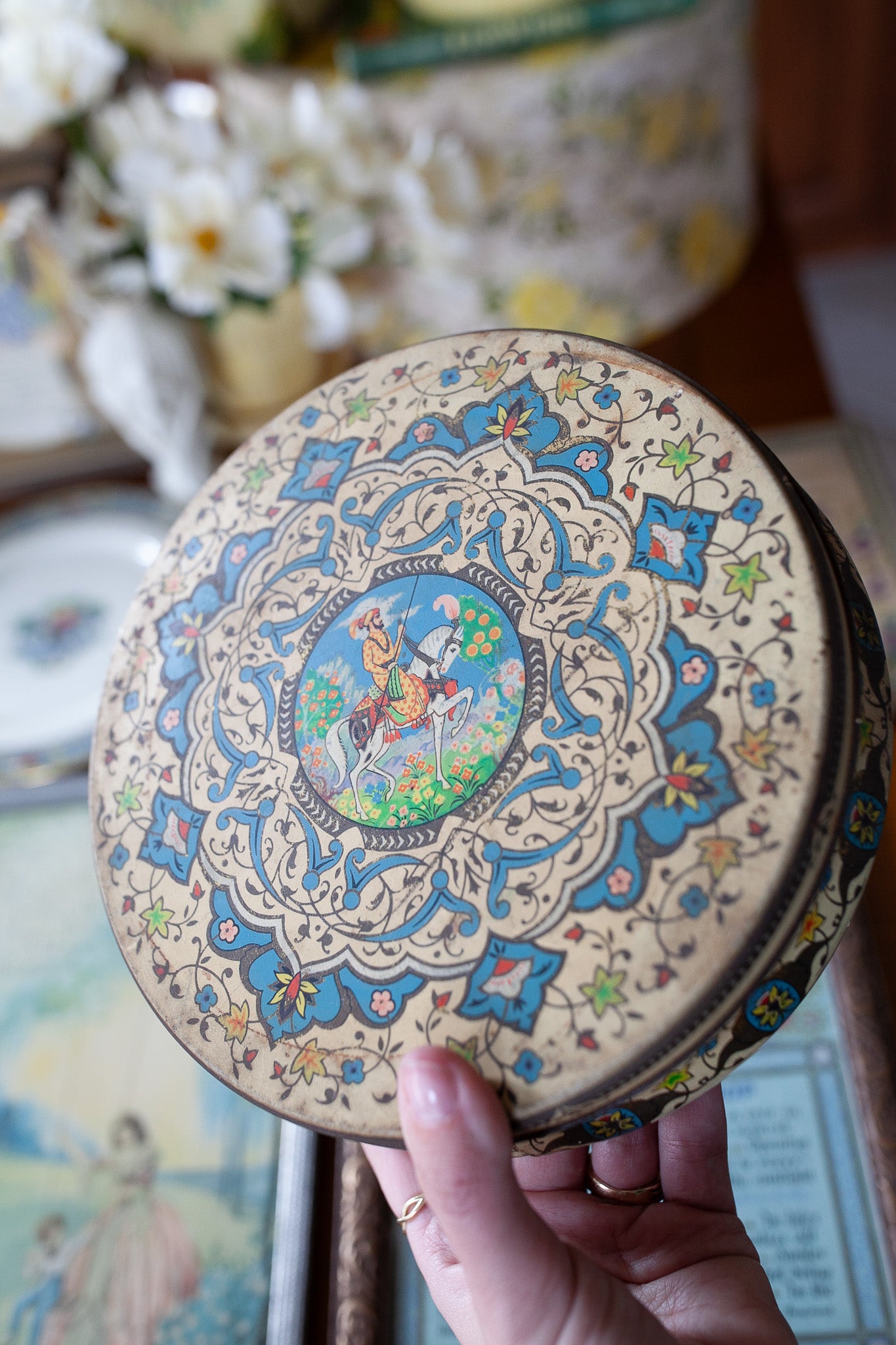Vintage Tin- Biscuit Tin -Liverpool -Patterned Tin