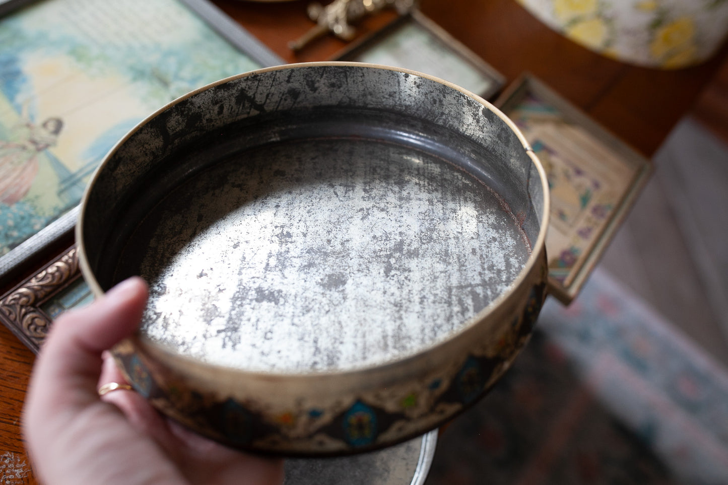Vintage Tin- Biscuit Tin -Liverpool -Patterned Tin