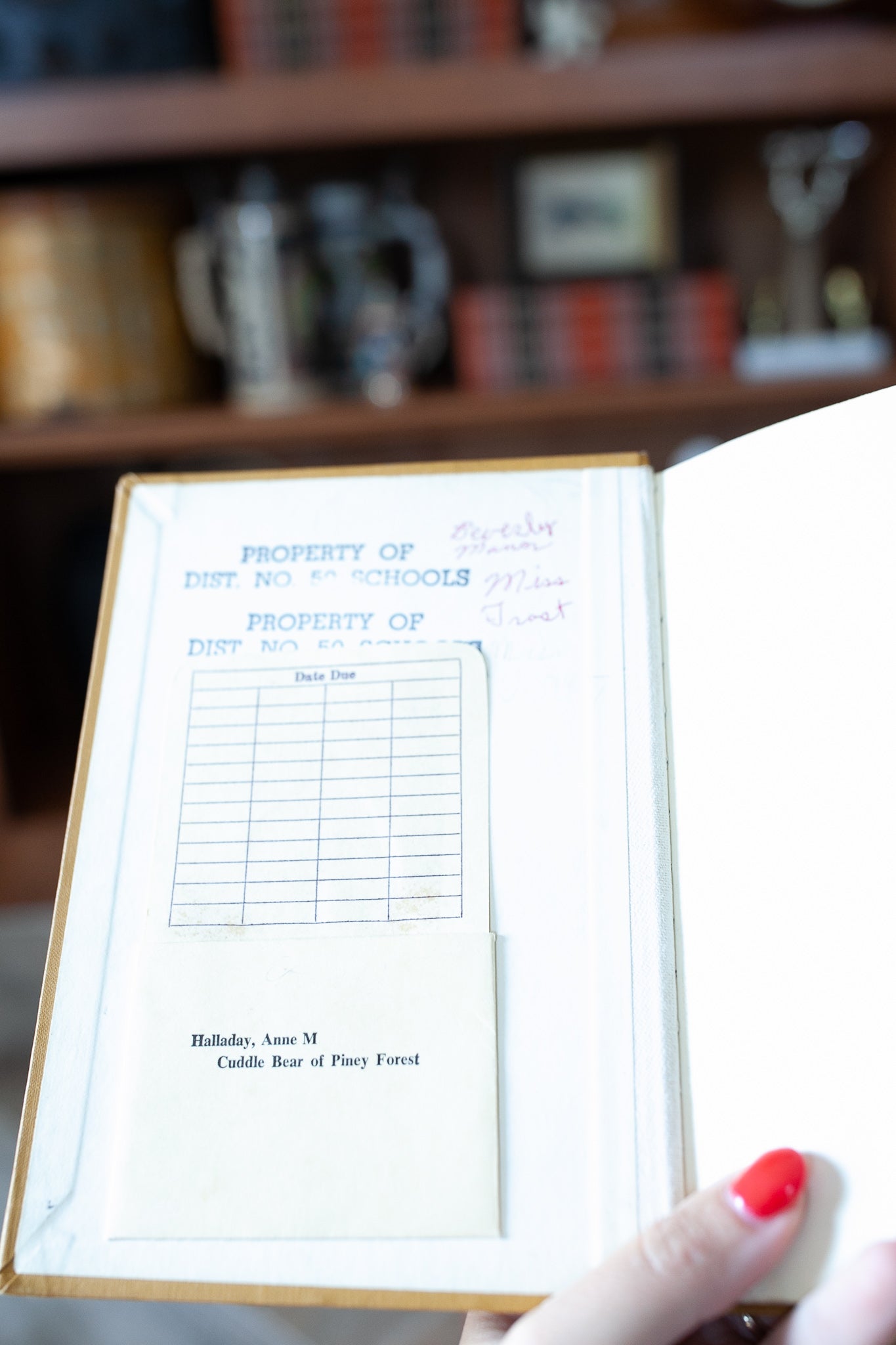 Vintage Books- Brown Books- Two beige vintage books- Cuddle Bear Book