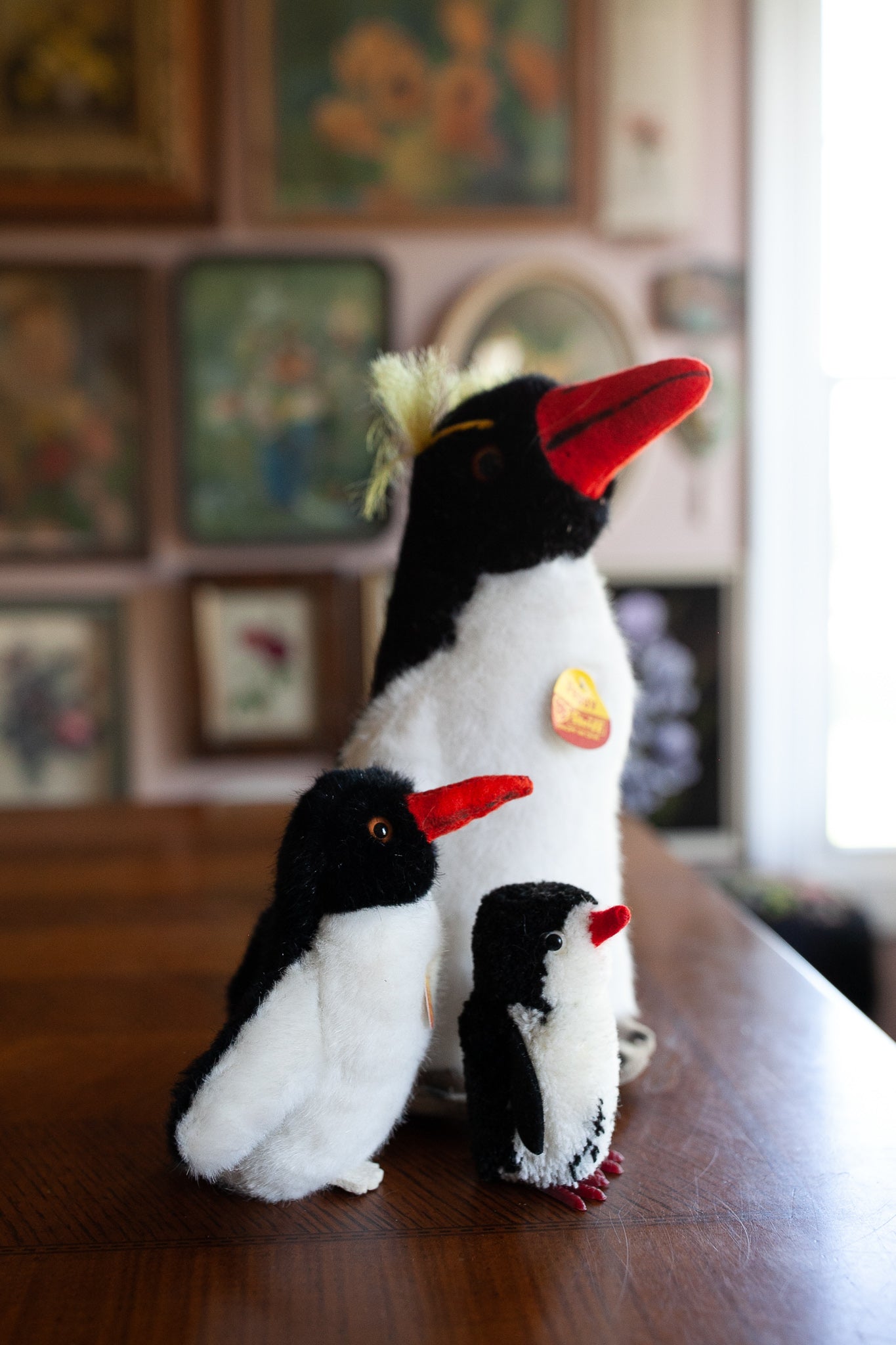 Vintage Steiff - Peggy - Penguin - Vintage Steiff Penguin-1976 STEIFF PEGGY PENGUIN 10.5 INCHES 2505/27 BUTTON