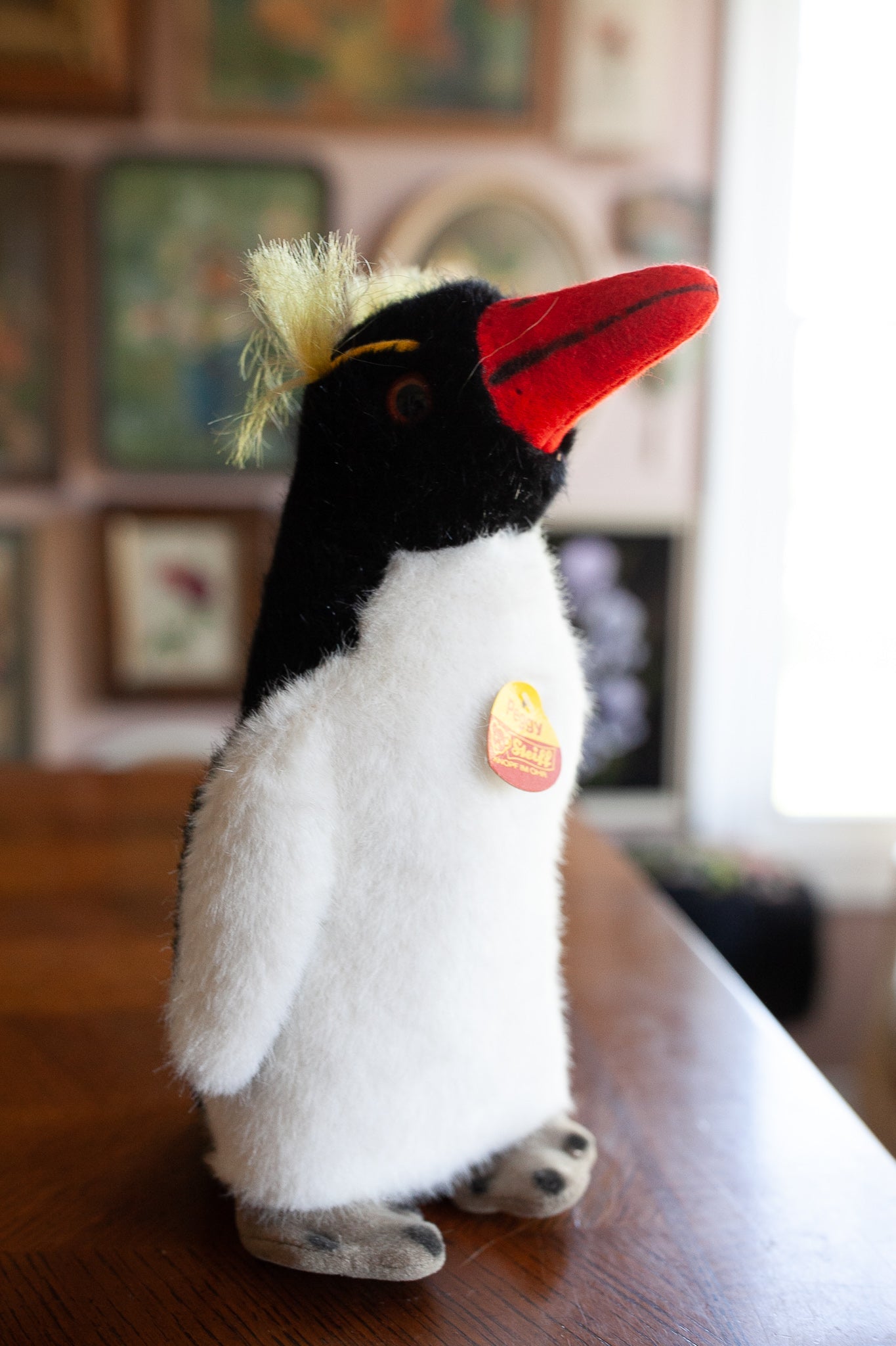 Vintage Steiff - Peggy - Penguin - Vintage Steiff Penguin-1976 STEIFF PEGGY PENGUIN 10.5 INCHES 2505/27 BUTTON