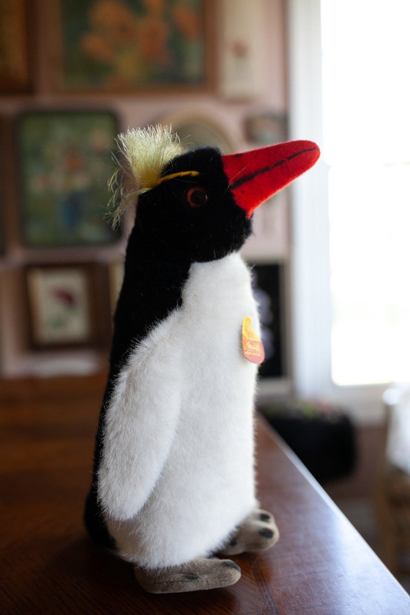 Vintage Steiff - Peggy - Penguin - Vintage Steiff Penguin-1976 STEIFF PEGGY PENGUIN 10.5 INCHES 2505/27 BUTTON