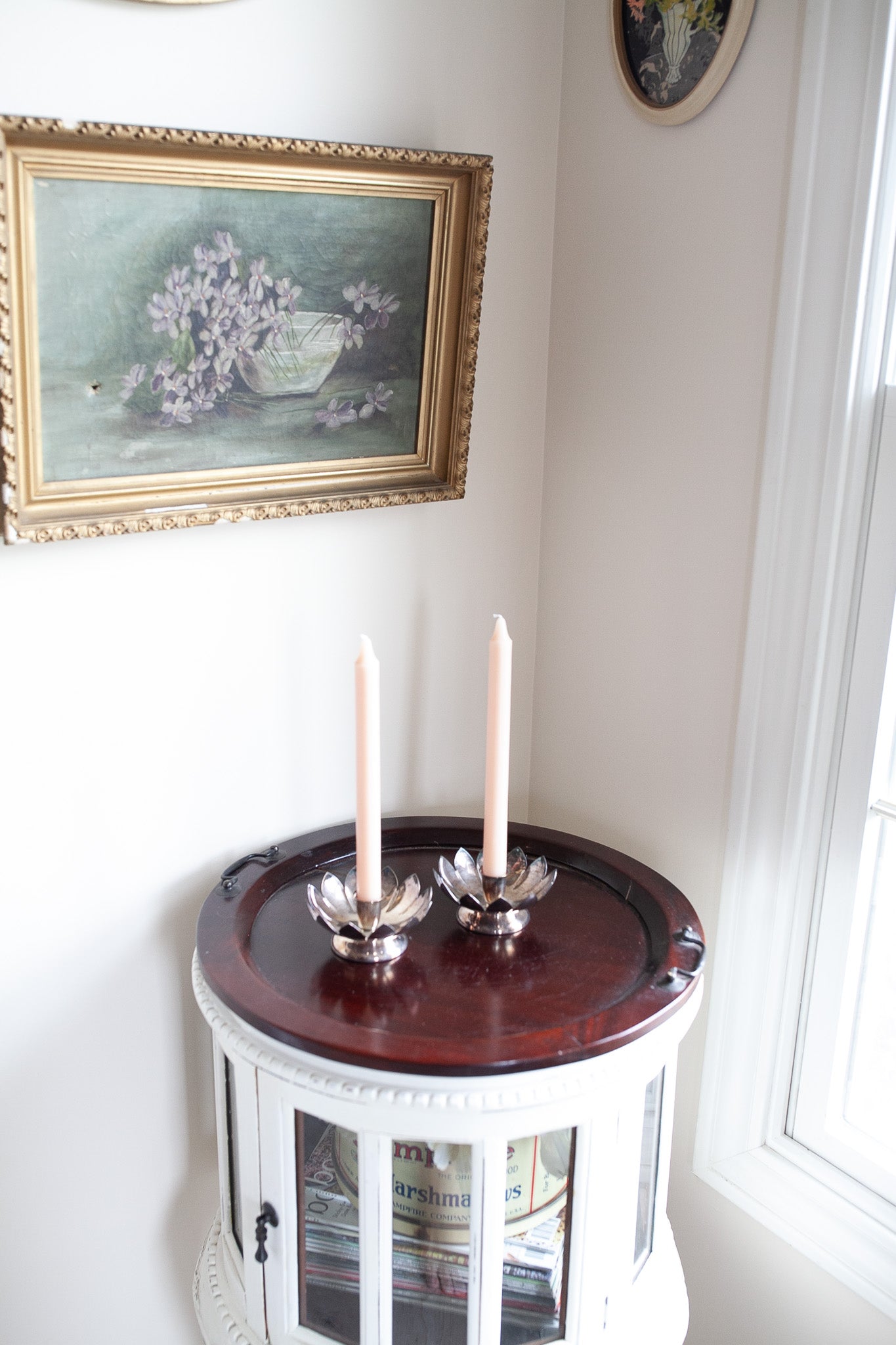 Vintage Pair of Leonard Reed and Barton Lotus Flower Taper Candle Holders