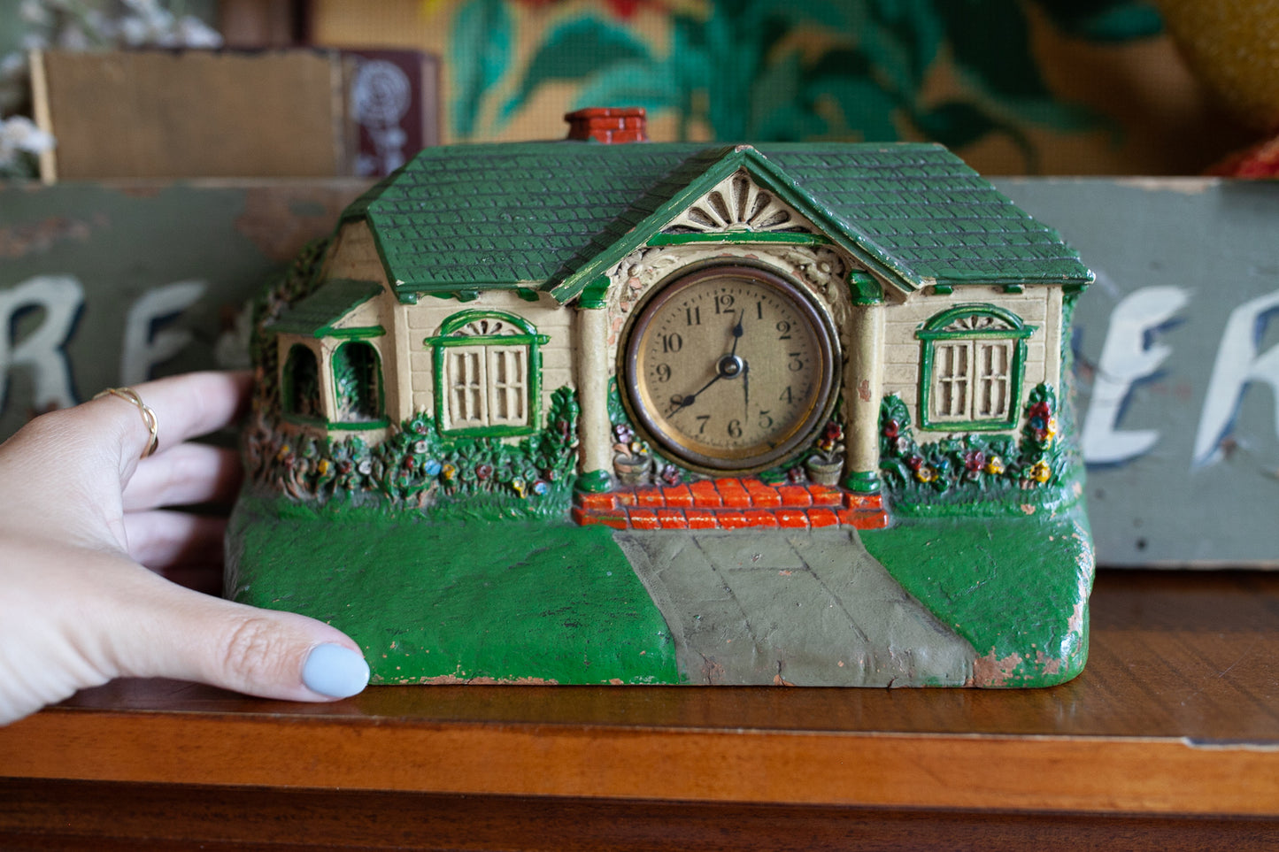 Vintage House Clock - Mantle Clock - House - Charming Home Decor