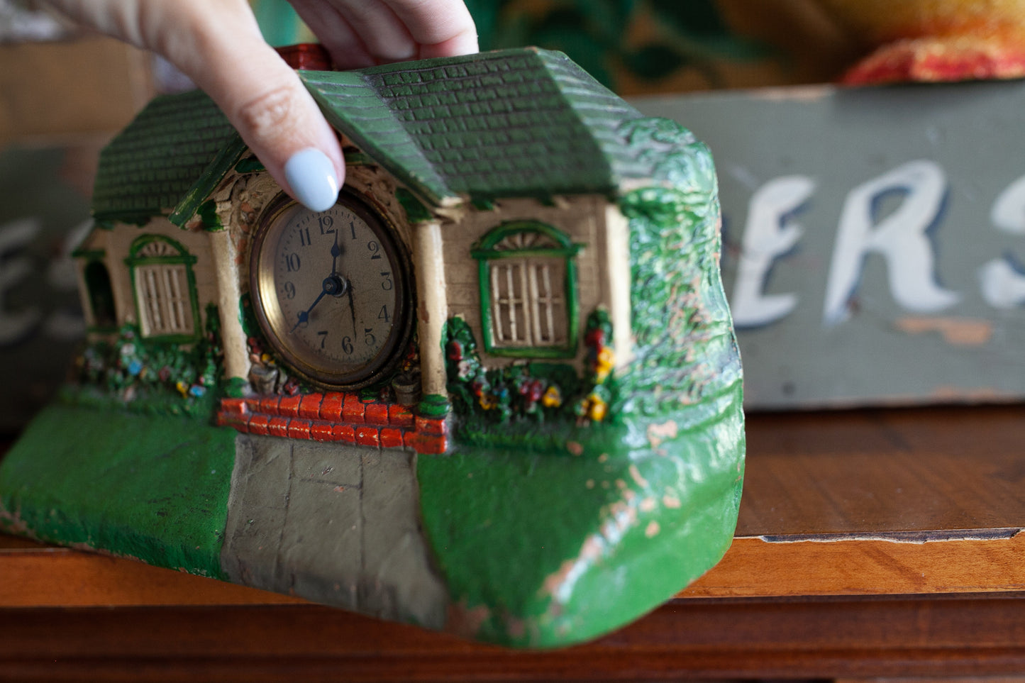 Vintage House Clock - Mantle Clock - House - Charming Home Decor