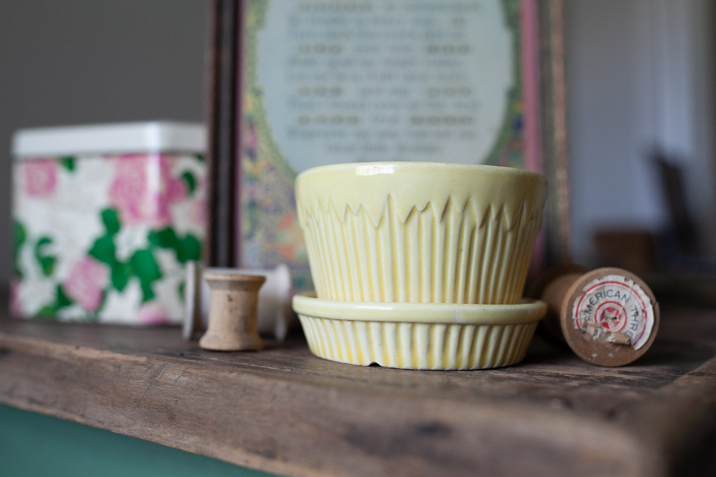 Vintage Morton Pottery Yellow Planter - Icicle Planter