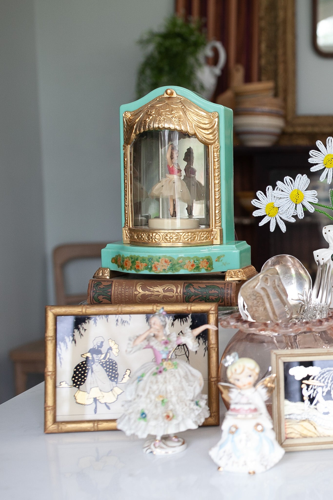 Vintage Ballerina Light- United Metal Goods Westinghouse Light Music Box-Dancing Ballerina