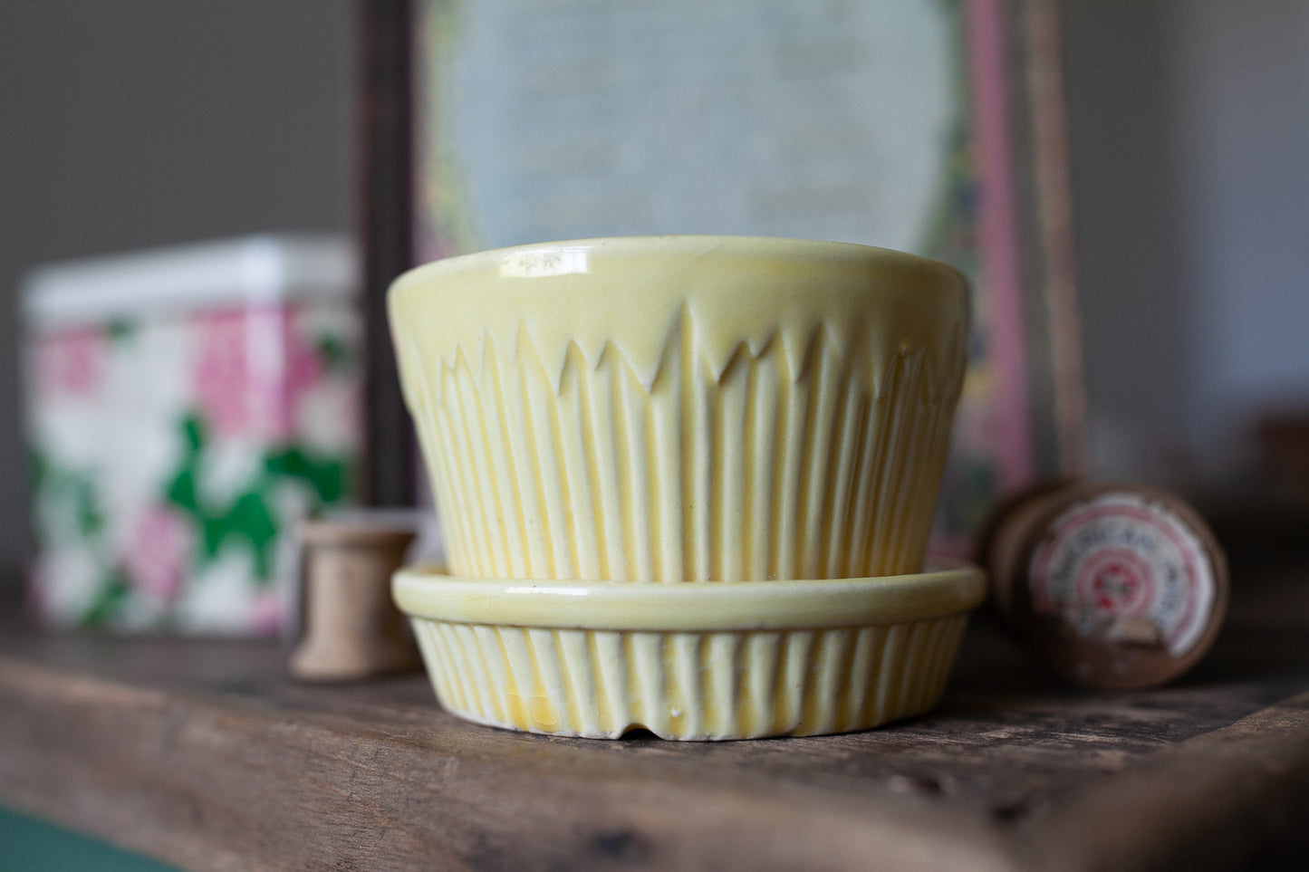 Vintage Morton Pottery Yellow Planter - Icicle Planter