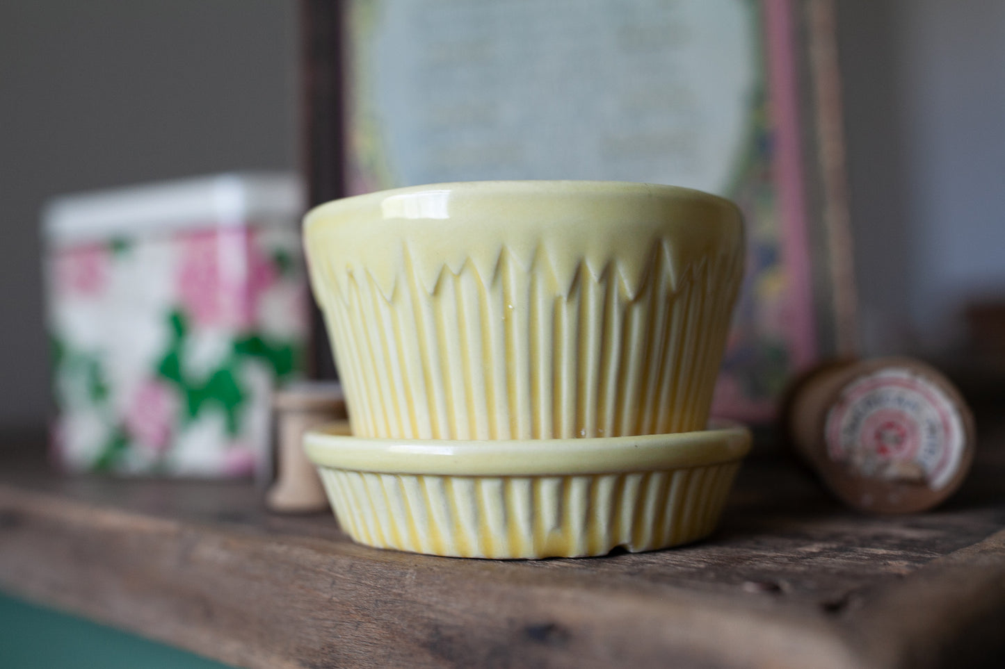 Vintage Morton Pottery Yellow Planter - Icicle Planter