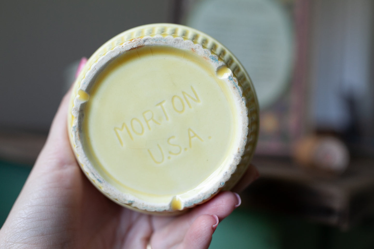 Vintage Morton Pottery Yellow Planter - Icicle Planter