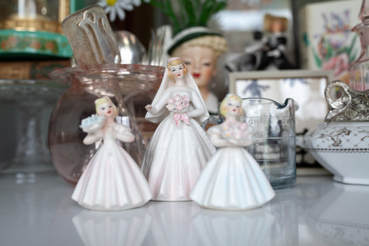 Vintage Bride and Flower Girls- Cake Decor - Cake Topper