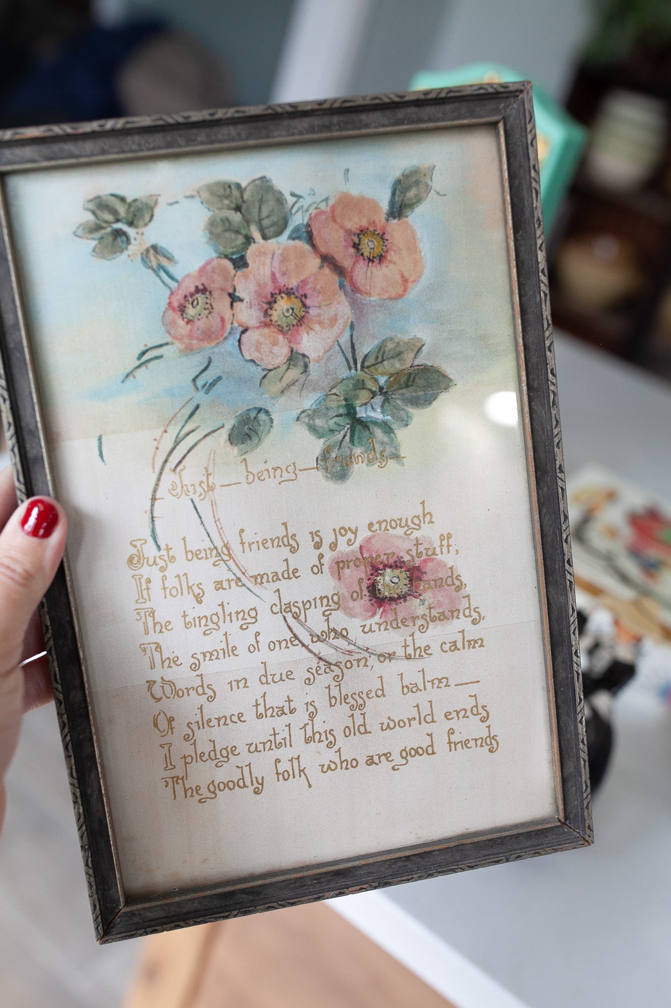 Vintage Poem- Vintage Painted Artwork