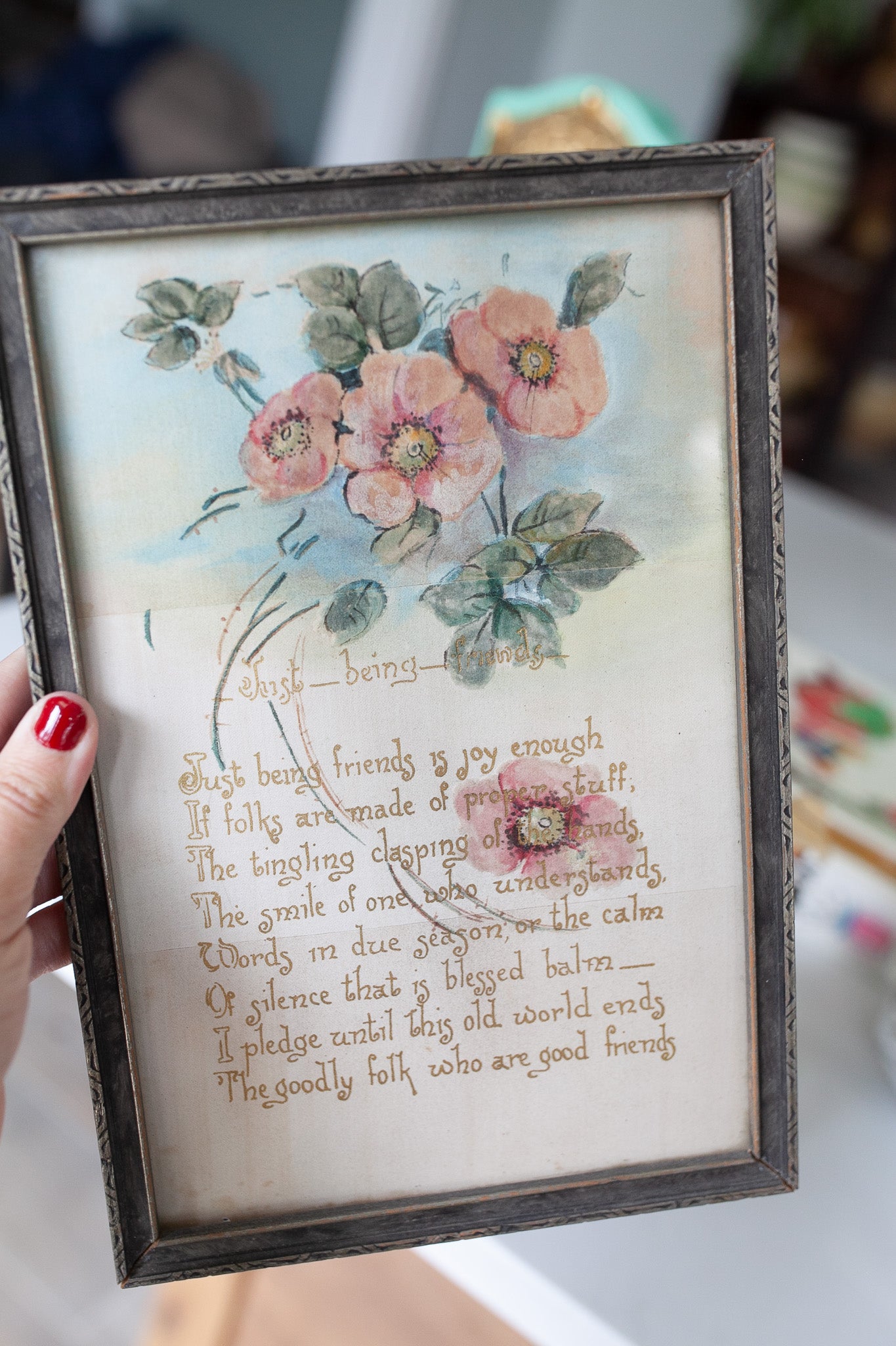 Vintage Poem- Vintage Painted Artwork