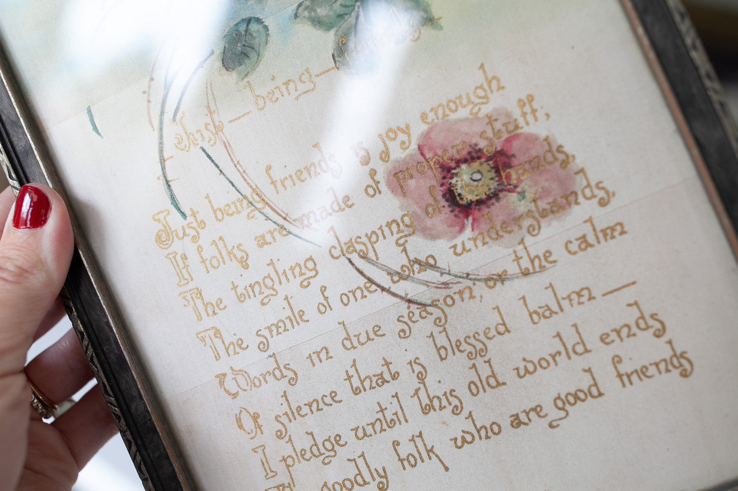 Vintage Poem- Vintage Painted Artwork