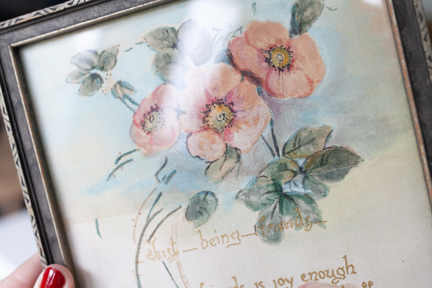 Vintage Poem- Vintage Painted Artwork
