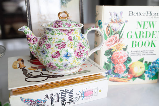 Vintage Tea Pot -Windsor Chelsea Chintz Summer Pink Made in England