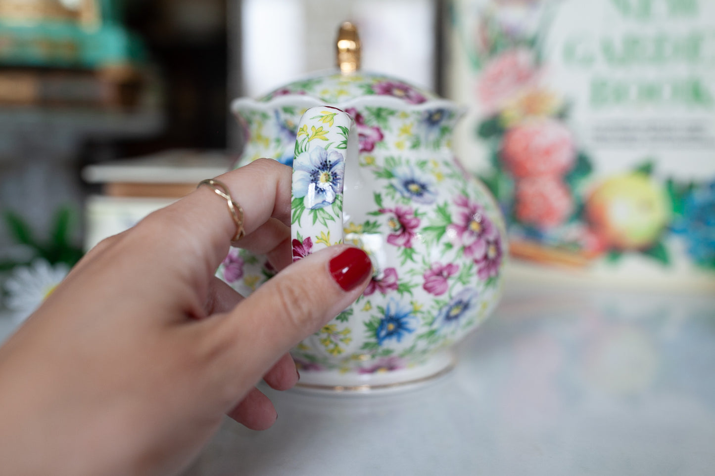 Vintage Tea Pot -Windsor Chelsea Chintz Summer Pink Made in England