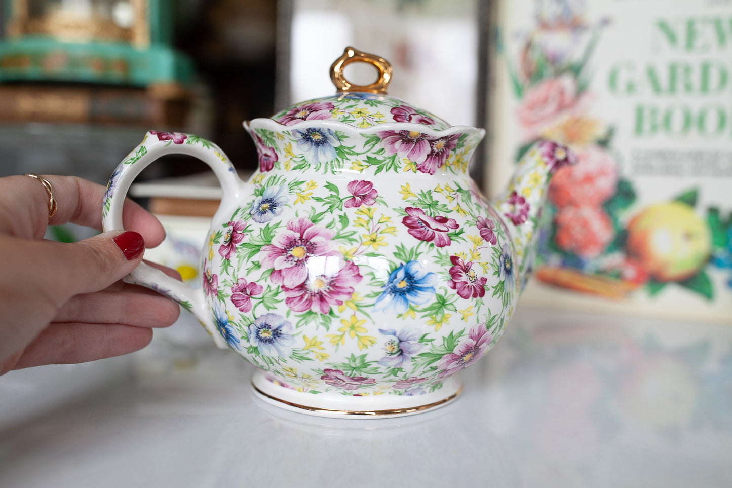 Vintage Tea Pot -Windsor Chelsea Chintz Summer Pink Made in England