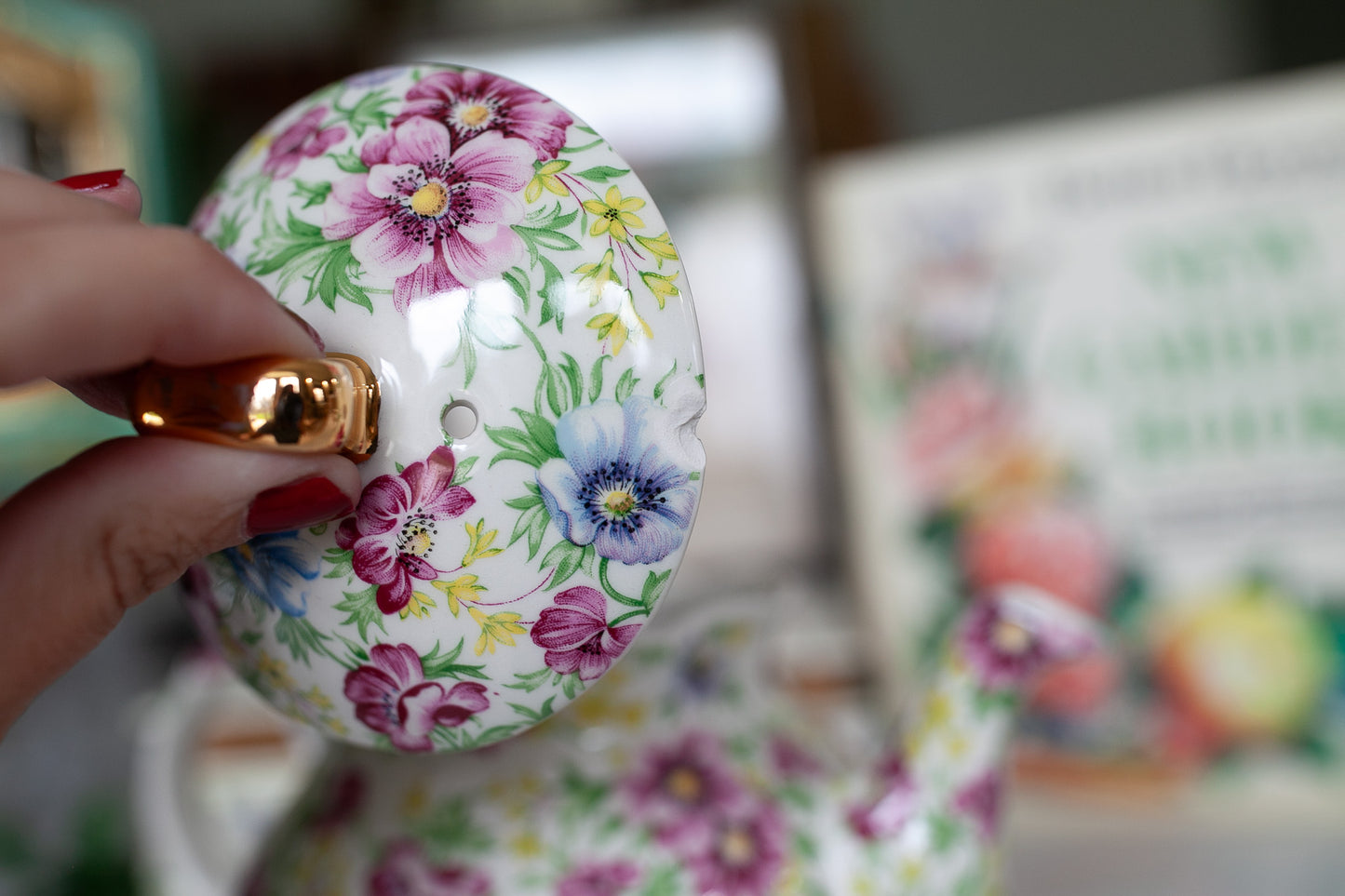 Vintage Tea Pot -Windsor Chelsea Chintz Summer Pink Made in England