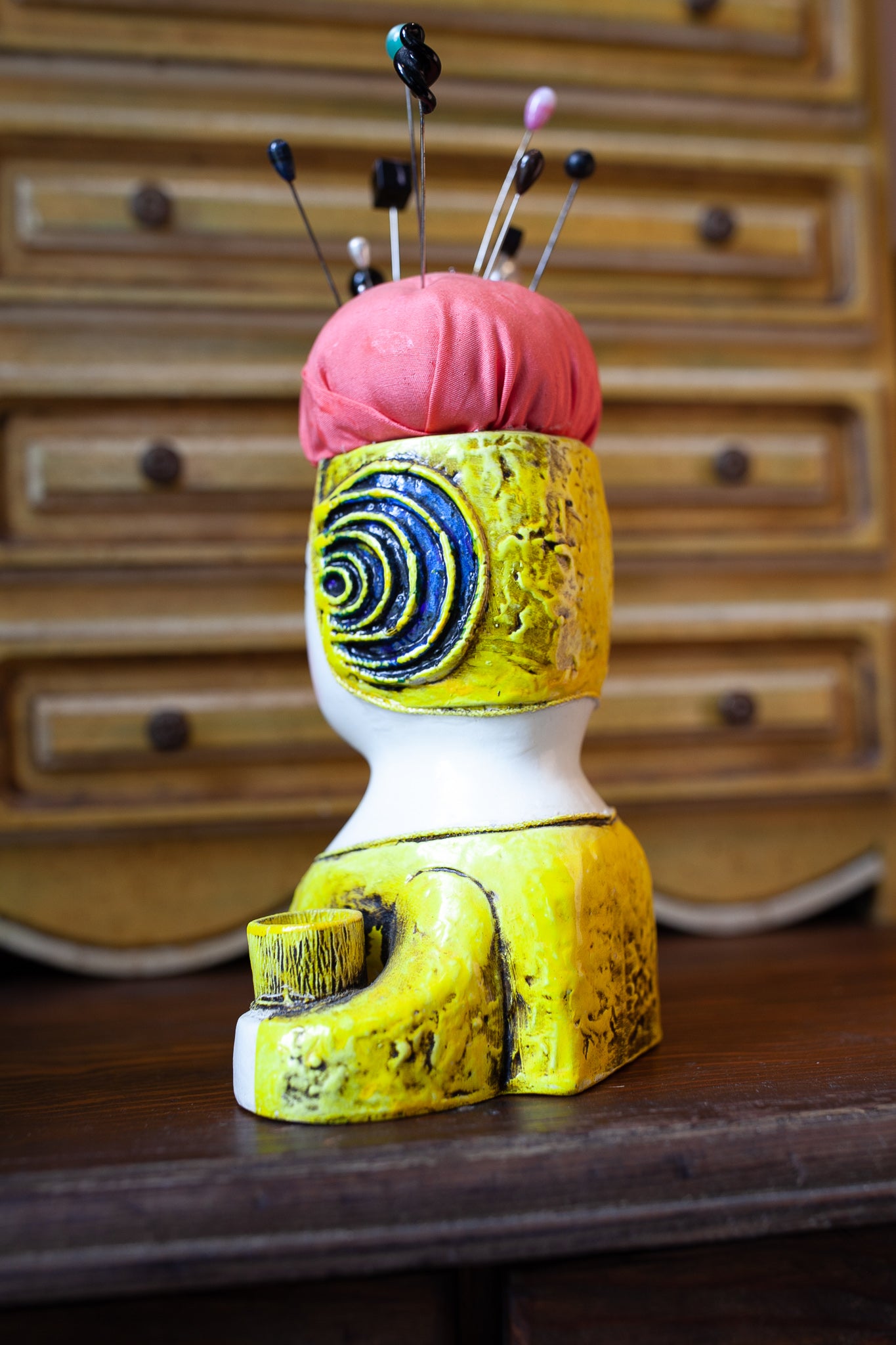 Vintage Head -Vintage Pin Cushion -Lady Head