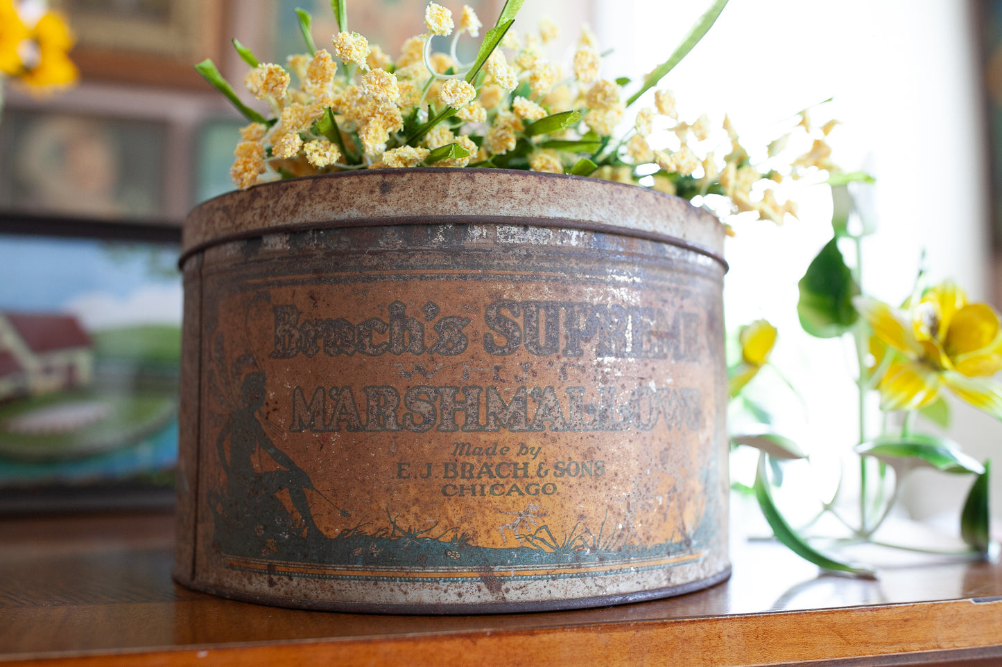 Vintage Marshmallow Tin - Brach's Supreme Marshmallows