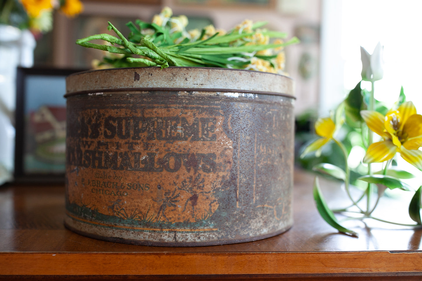 Vintage Marshmallow Tin - Brach's Supreme Marshmallows