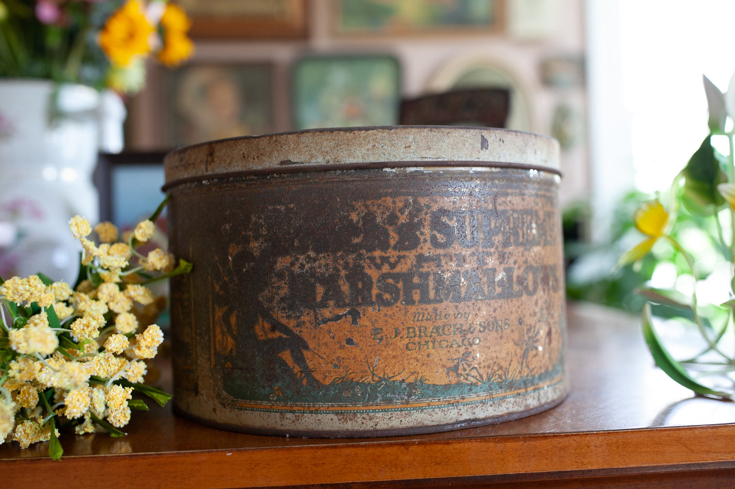 Vintage Marshmallow Tin - Brach's Supreme Marshmallows