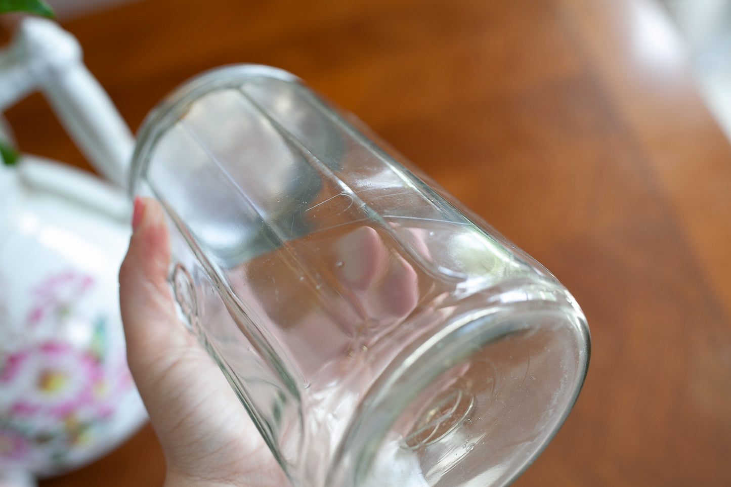 Hoosier Coffee Glass Jar - Antique 12 Panel Hoosier Jar - Glass Coffee Jar with Lid - 6 3/4"