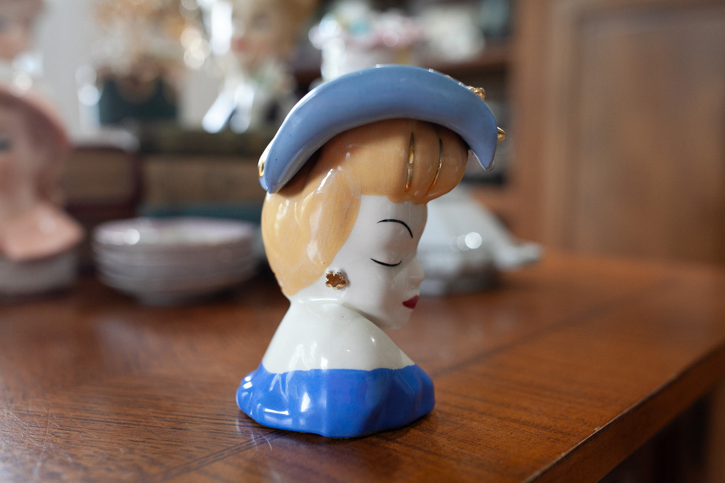 Vintage Lady Head Vase-Glamour Girl