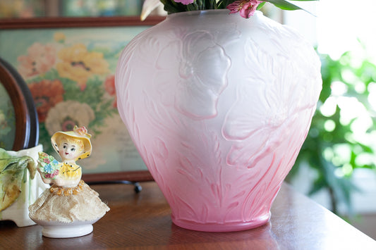 Vintage Lady Holding Flowers