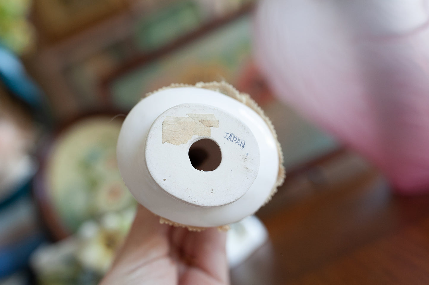 Vintage Lady Holding Flowers