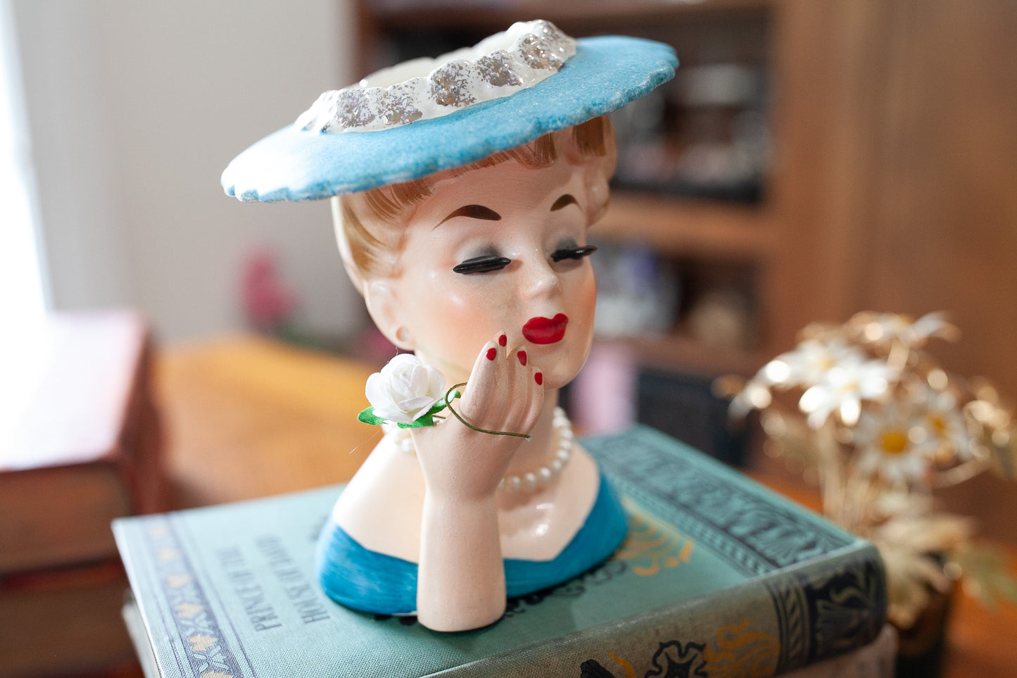 Vintage Lady Head Vase Napco