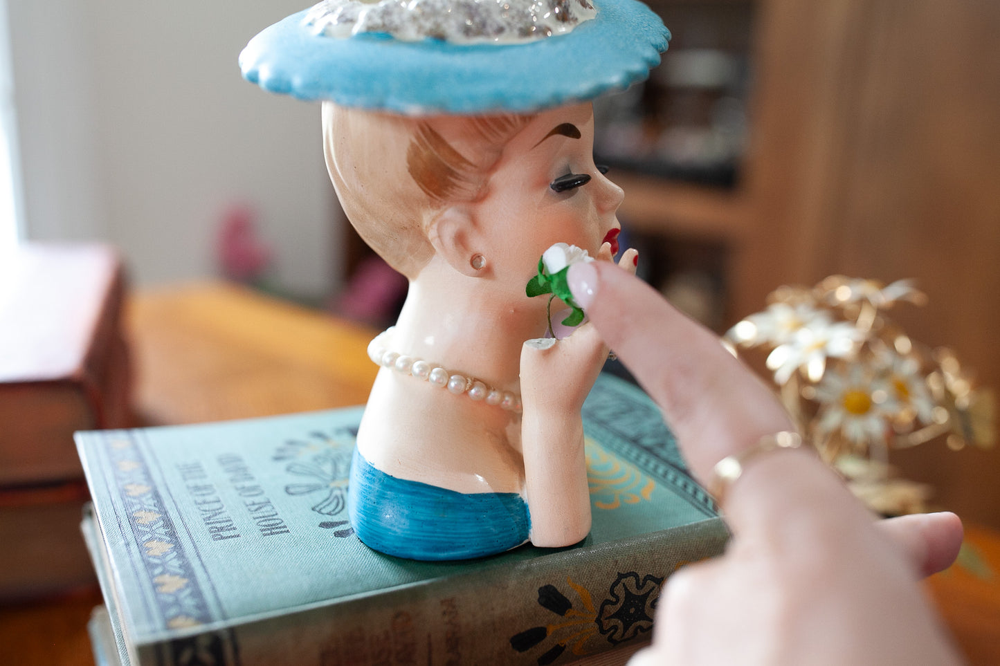 Vintage Lady Head Vase Napco