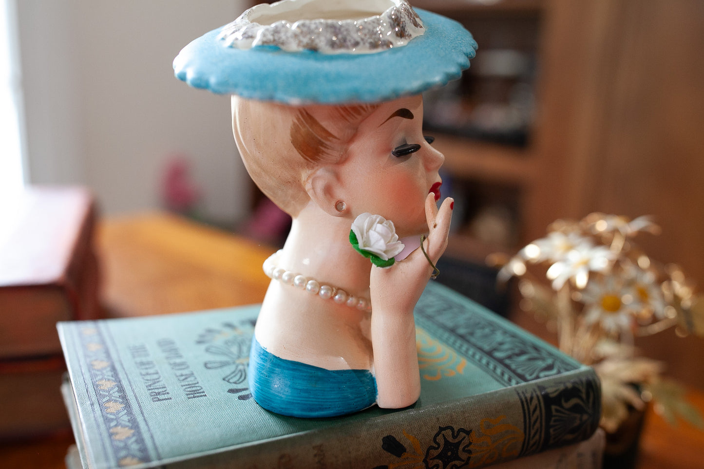 Vintage Lady Head Vase Napco