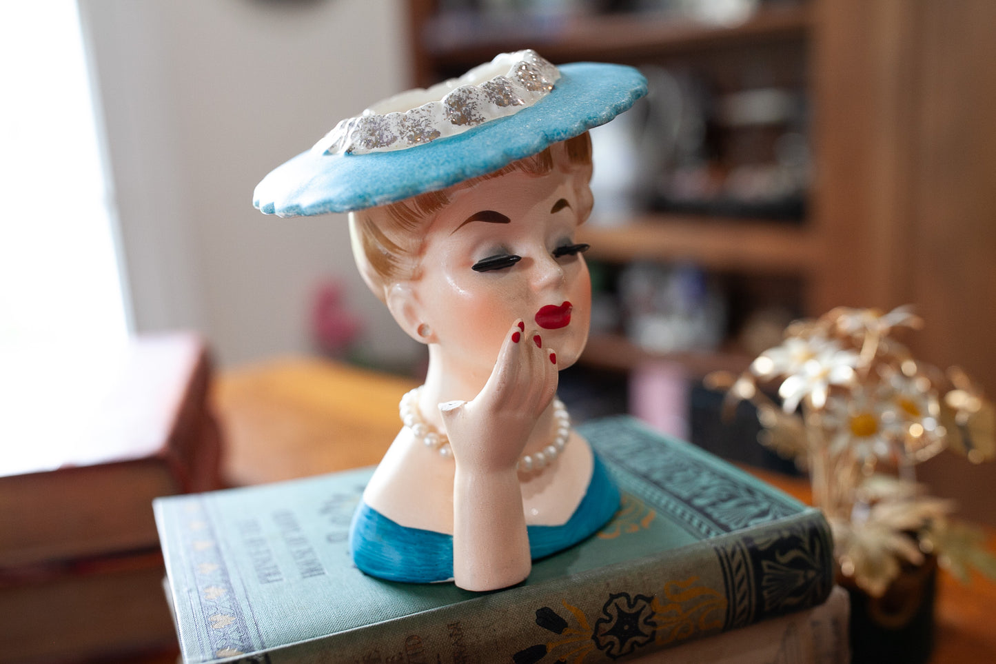 Vintage Lady Head Vase Napco
