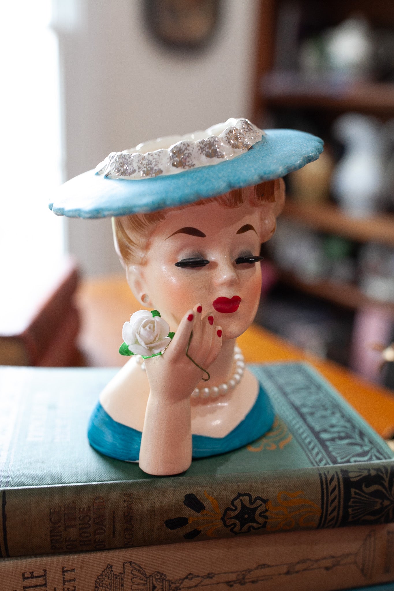 Vintage Lady Head Vase Napco