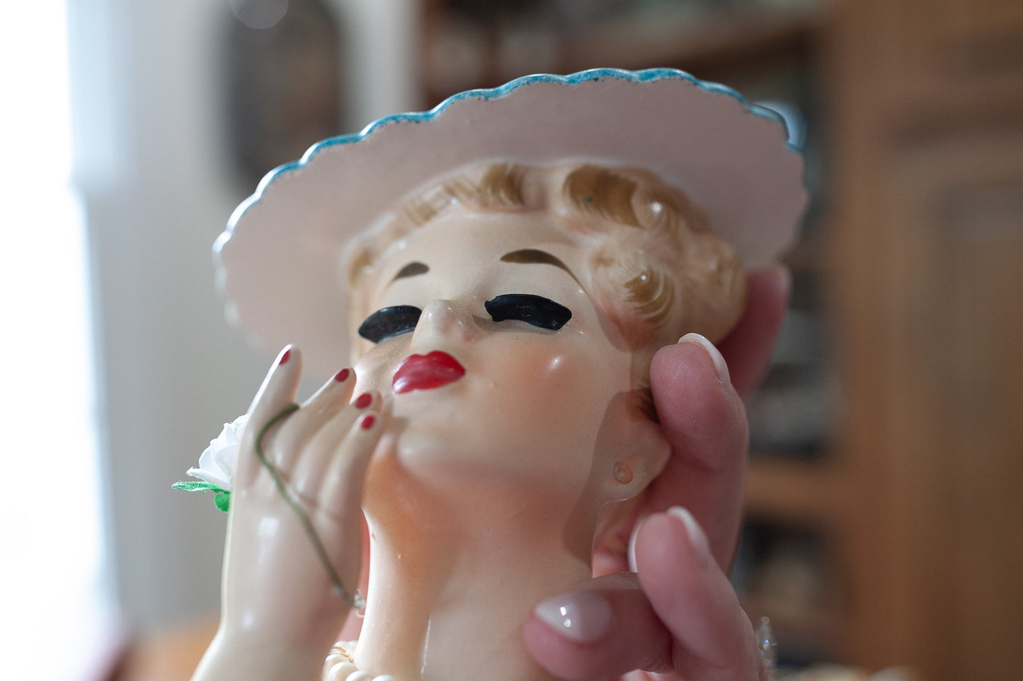 Vintage Lady Head Vase Napco