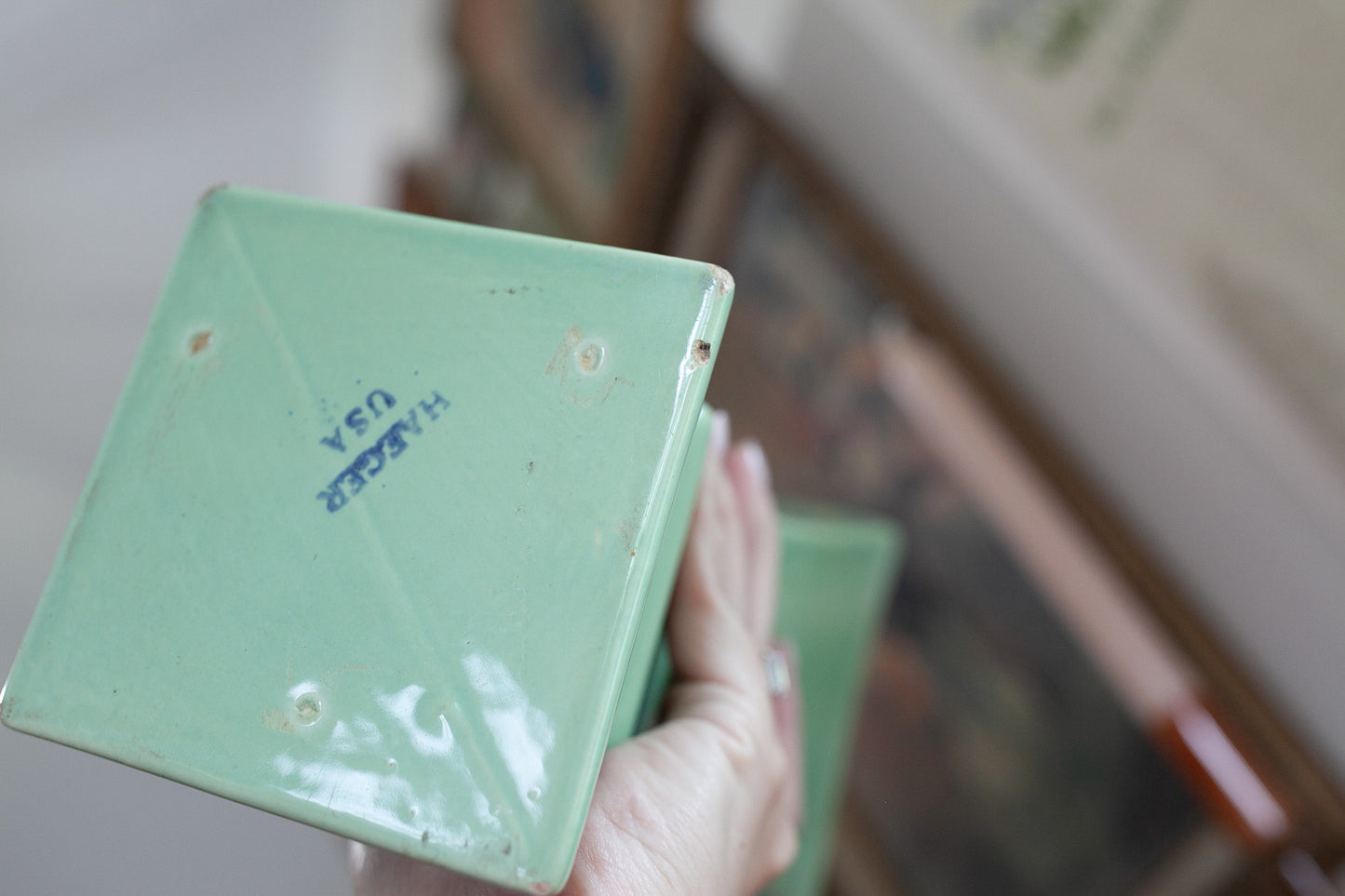 Vintage Green Vase- Haeger Pottery