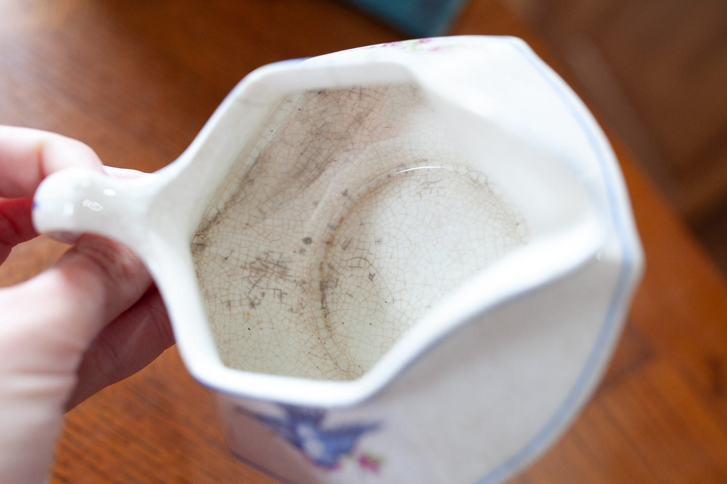 Antique Blue Bird Creamer- Limoges