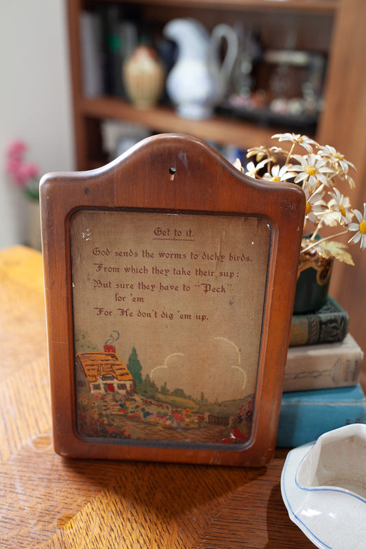 Vintage Home Art- Get to it- Motivational Art- Cottage